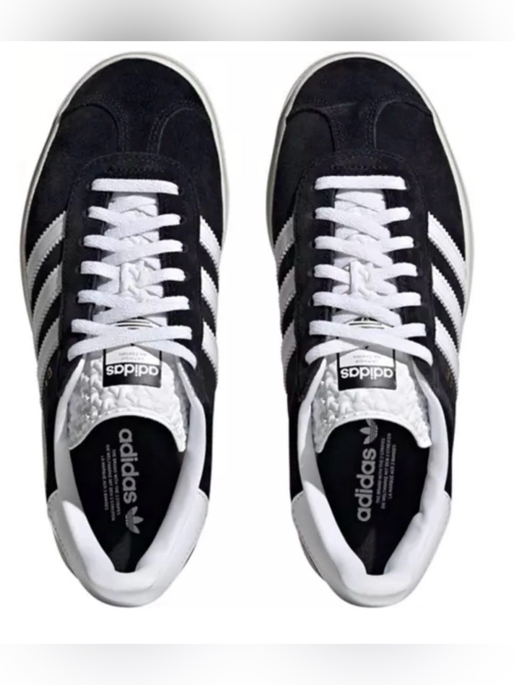 Adidas Gazelle Bold Black/White Platform Sneakers